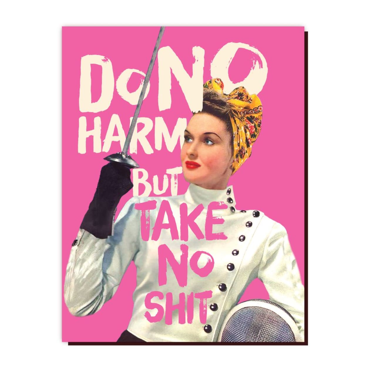 Do No Harm Greeting Card in Pink