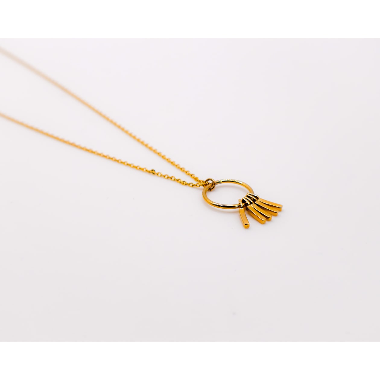 Golden Wind Chimes Pendant Necklace