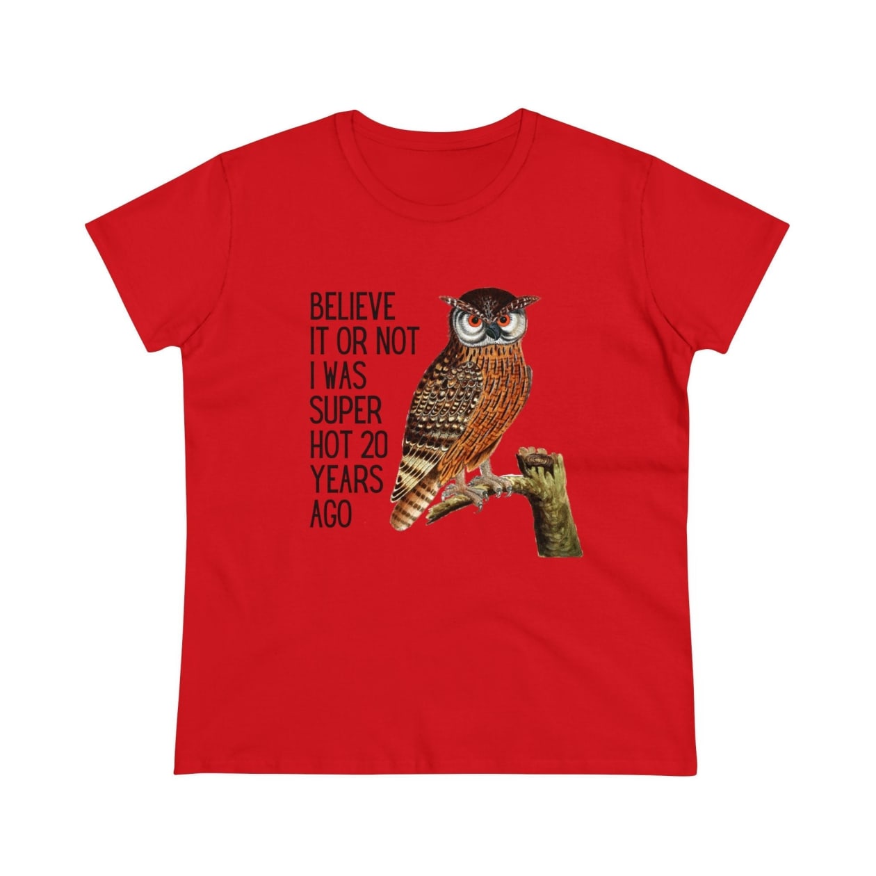 Super Hot Twenty Years Ago Vintage Owl Women's Midweight Cotton Tee