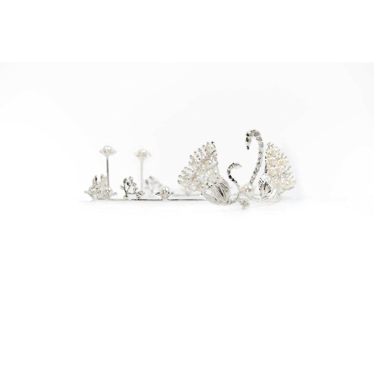 Swan Queen Tiara in Gold or Silver with Pearl Accents