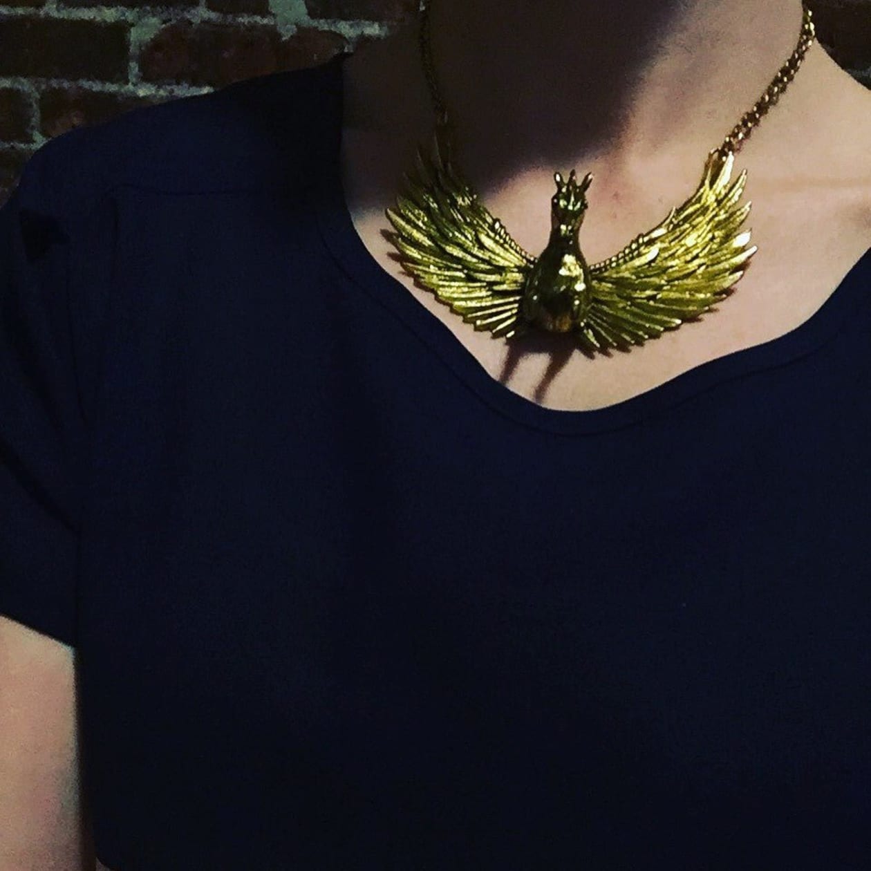 Aggressive Pegasus Statement Necklace in Silver or Gold