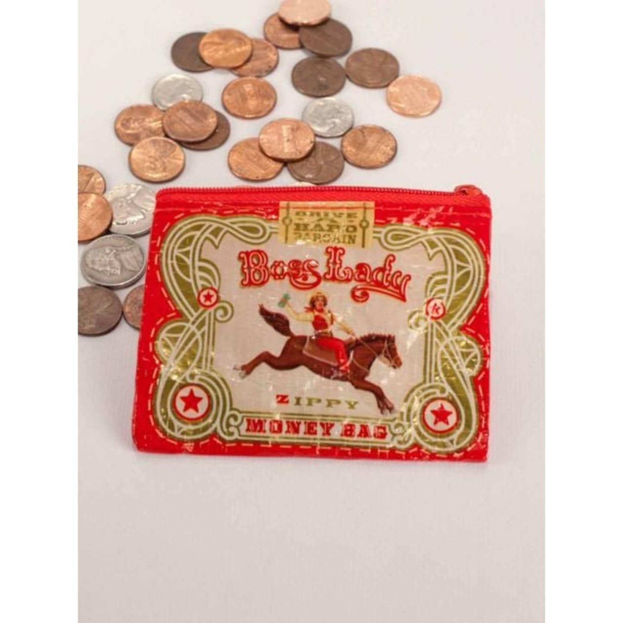 Boss Lady Coin Purse | Recycled Material | 3"h x 4"w | BlueQ at GetBullish