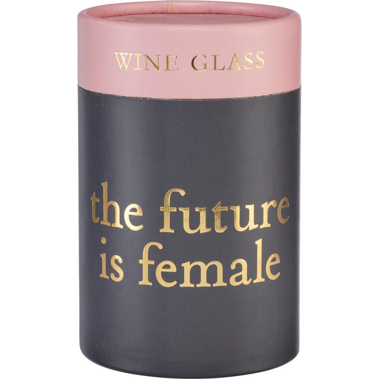 The Future Is Female Stemless Wine Glass with Gorgeous Cylinder Gift Box