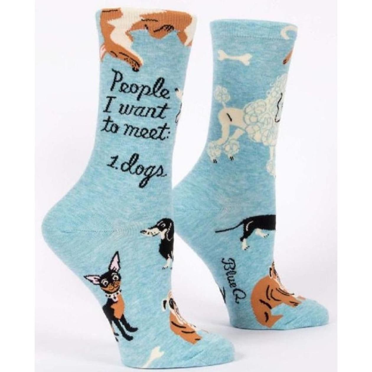 People To Meet: Dogs Women's Specialty Crew Socks | BlueQ at GetBullish