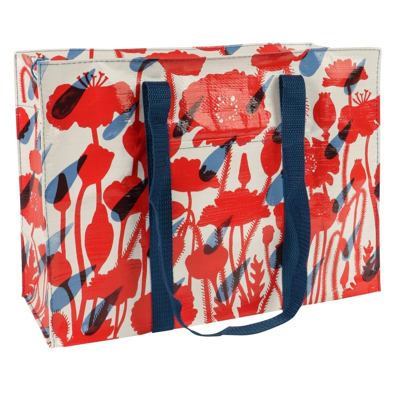 Flower Shower Shoulder Tote in Red and Blue | BlueQ at GetBullish