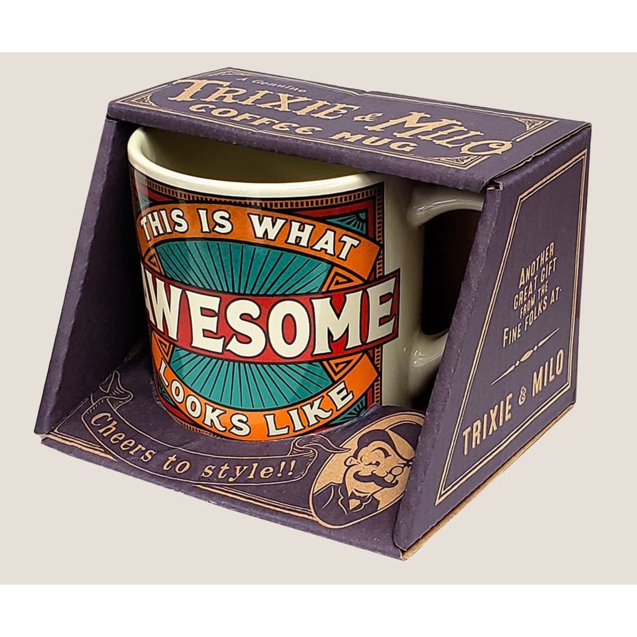 This is What Awesome Looks Like Ceramic Mug | Vintage Style | Design on Both Sides | In a Gift Box