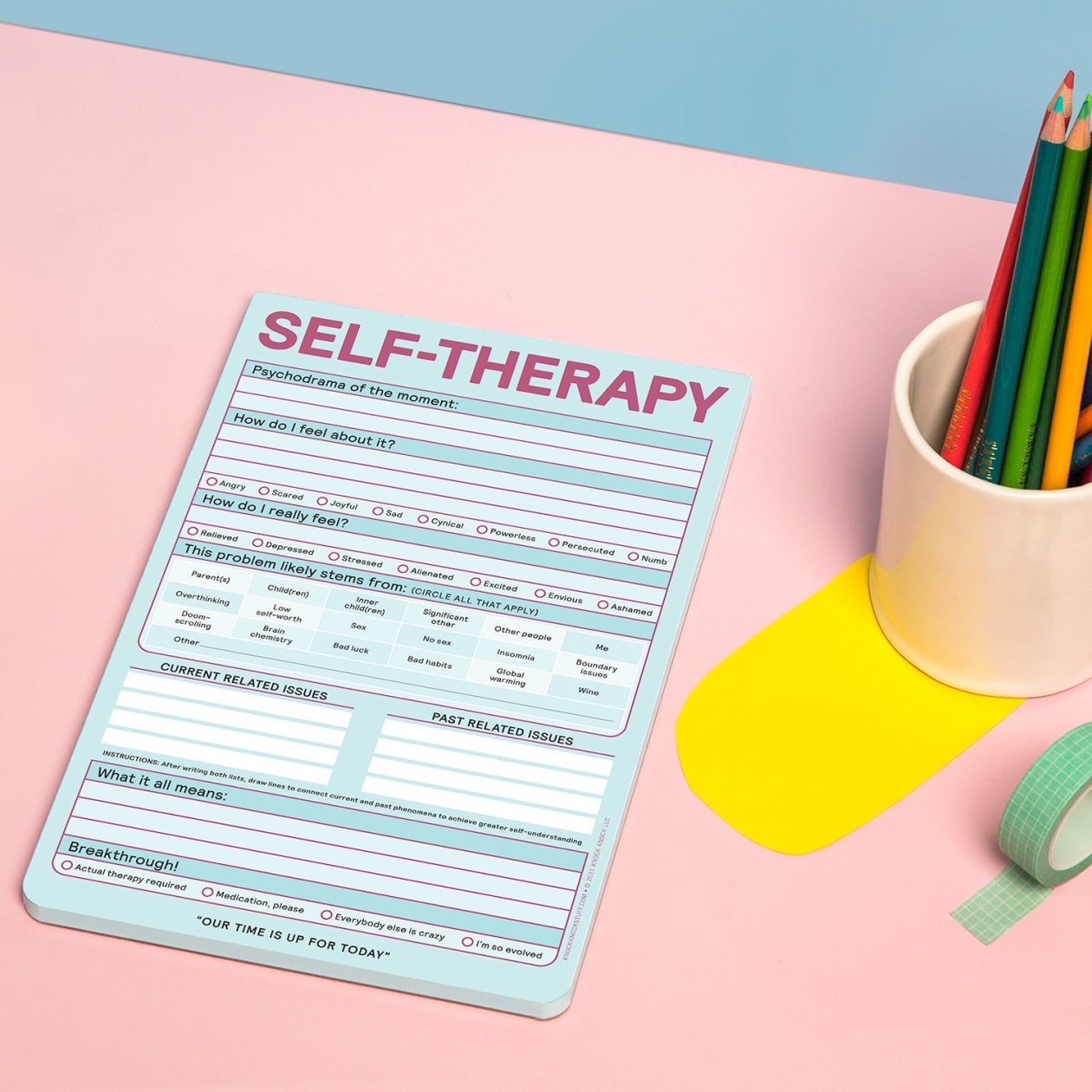 Self-Therapy Notepad in Pastel Blue