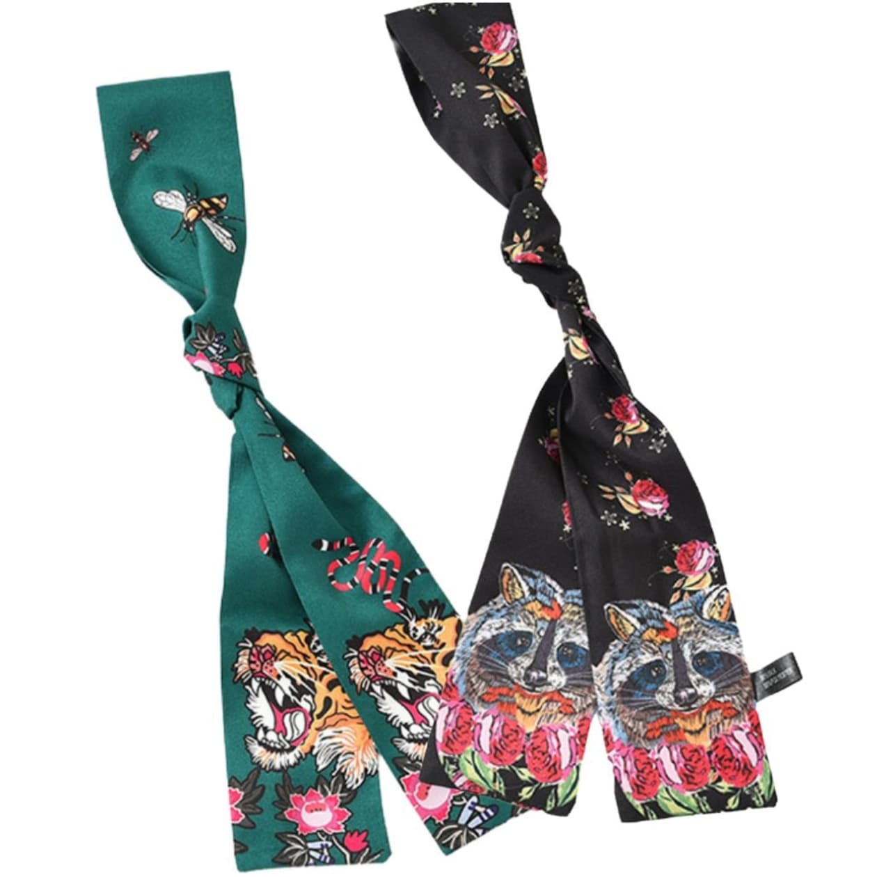 Tiger or Trash Panda Silk Blend Skinny Scarf