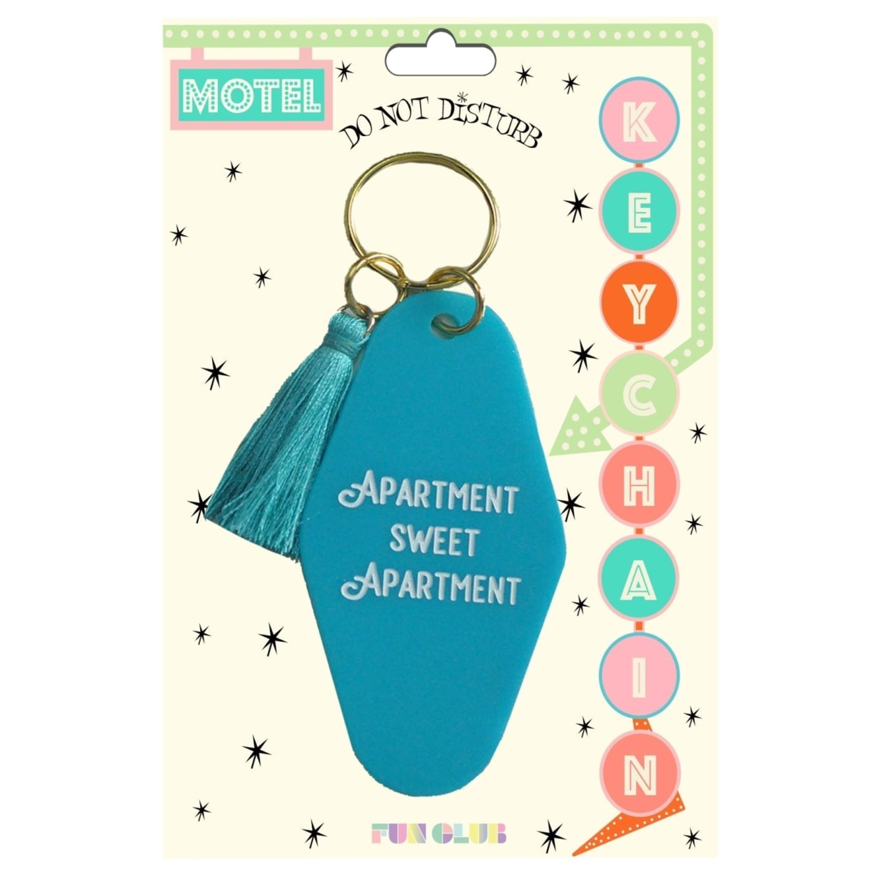 Fun Club Apartment Sweet Apartment Teal Keychain With Tassel