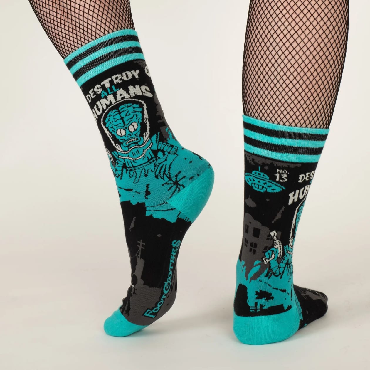 Destroy All Humans Crew Socks | Alien Horror Themed Socks