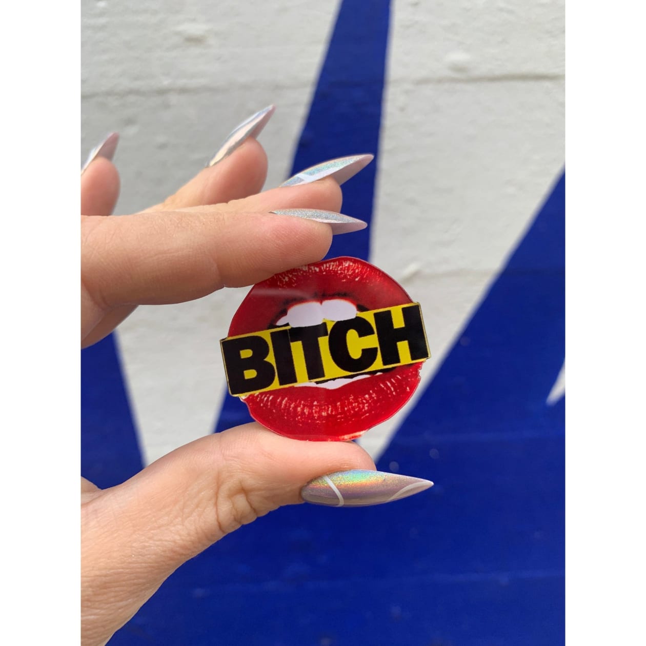 BITCH Lips Acrylic Pin