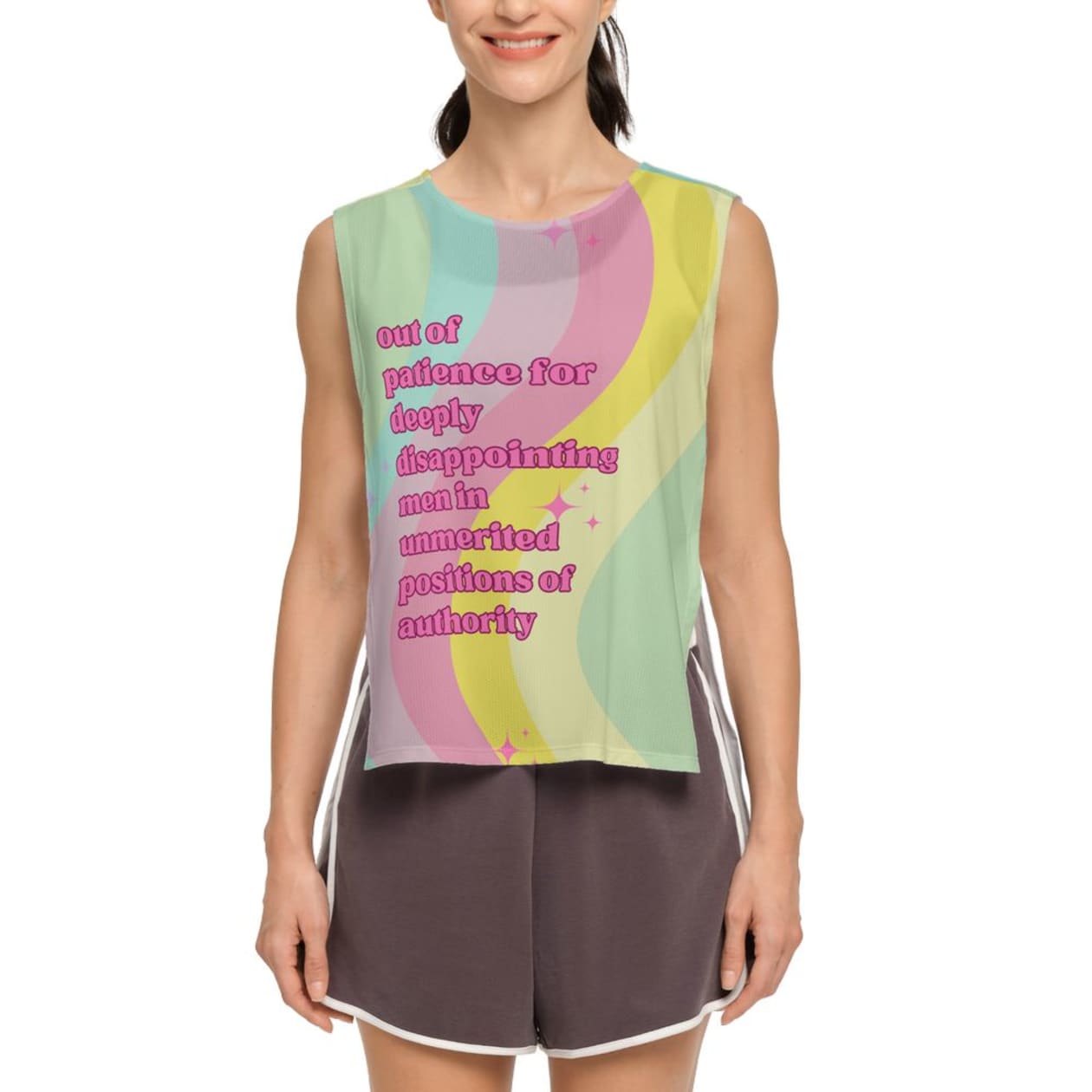 Out of Patience for Deeply Disappointing Men Women's Seamless Open Side Tank Top