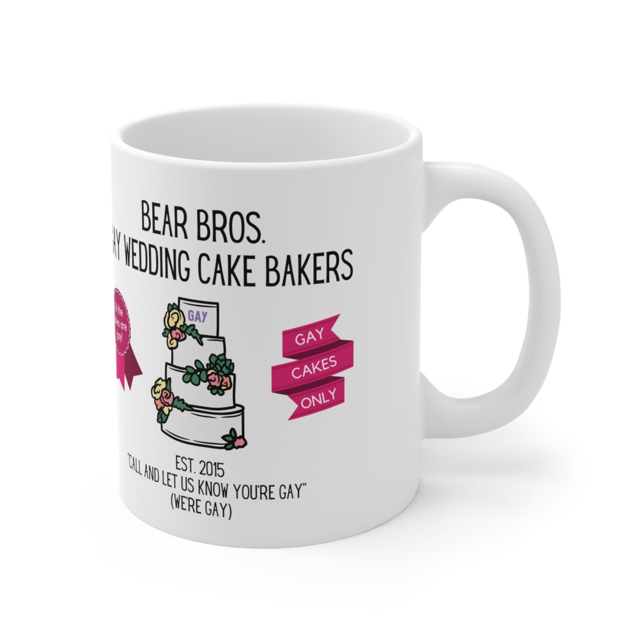 Bear Bros. Gay Wedding Cake Bakers Ceramic Mug 11oz