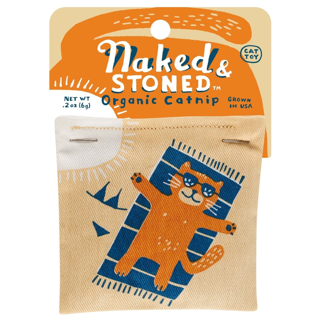 Naked And Stoned Catnip Cat Toy | Premium Organic Catnip in Illustrated Cotton Pouch | BlueQ at GetBullish