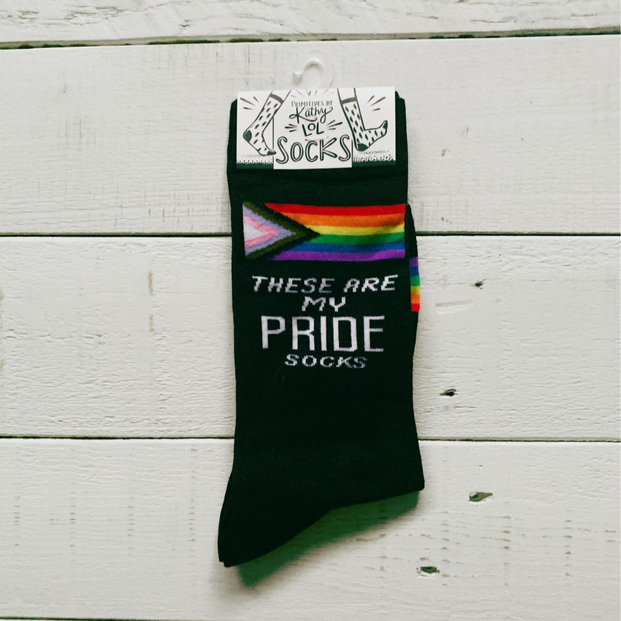 These Are My Pride Socks | LGBTQ+ Rainbow and Black | Gift for Her Him They