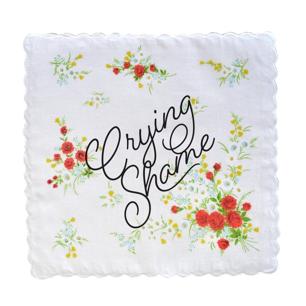 Crying Shame Hankie Retro Floral Print Cotton Handkerchief