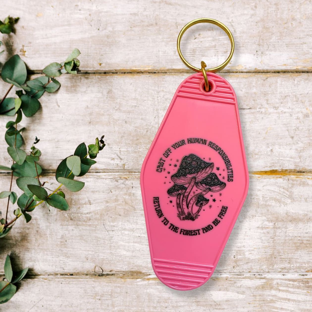 Return to the Forest Mushroom Motel Style Keychain 🍄 🌳