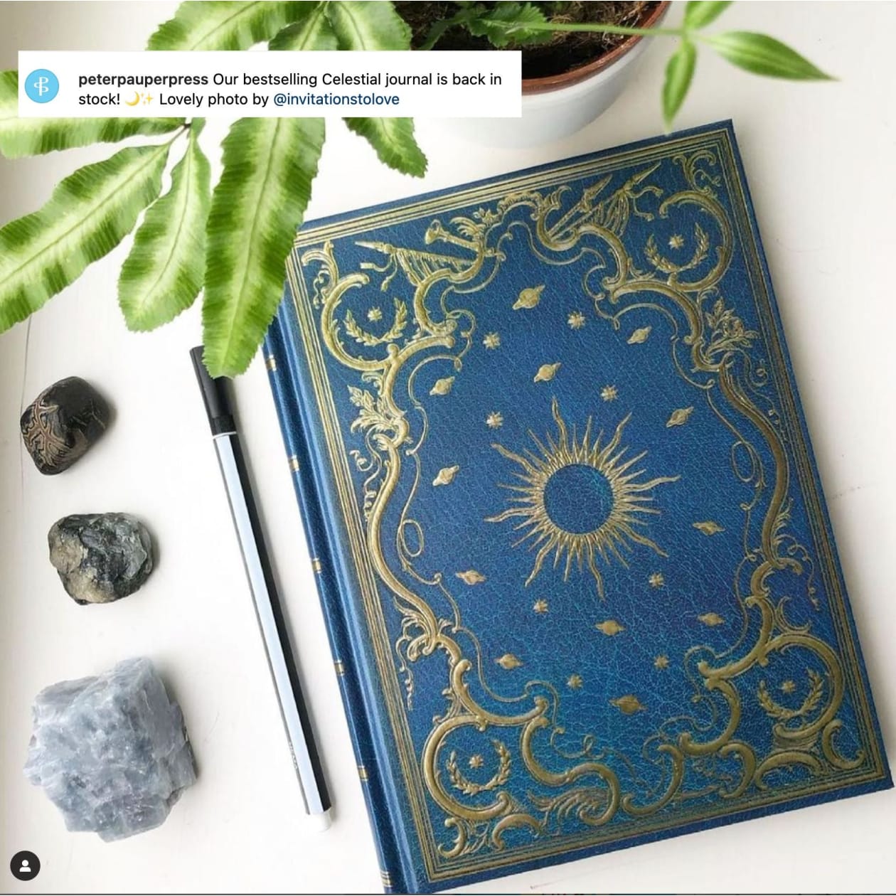 Celestial Journal in Blue and Gold | Sketching, Journaling | 6-1/4'' wide x 8-1/4''