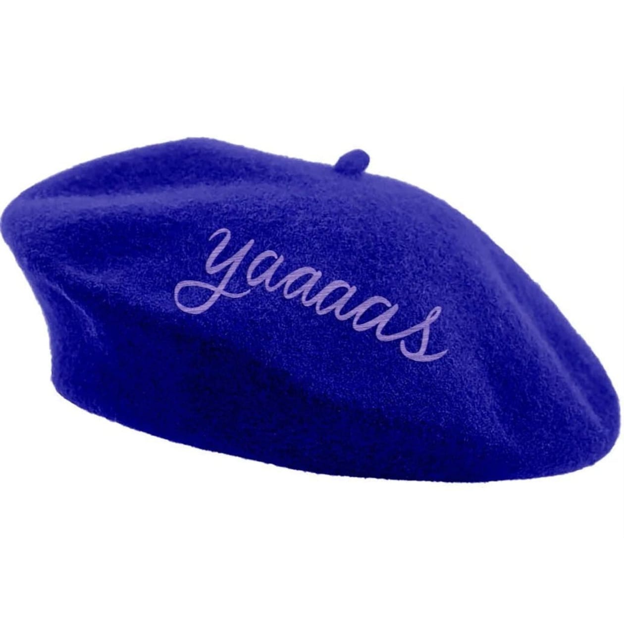 Embroidered Berets in 5 Fun Colors and Sayings | Wool and Nylon