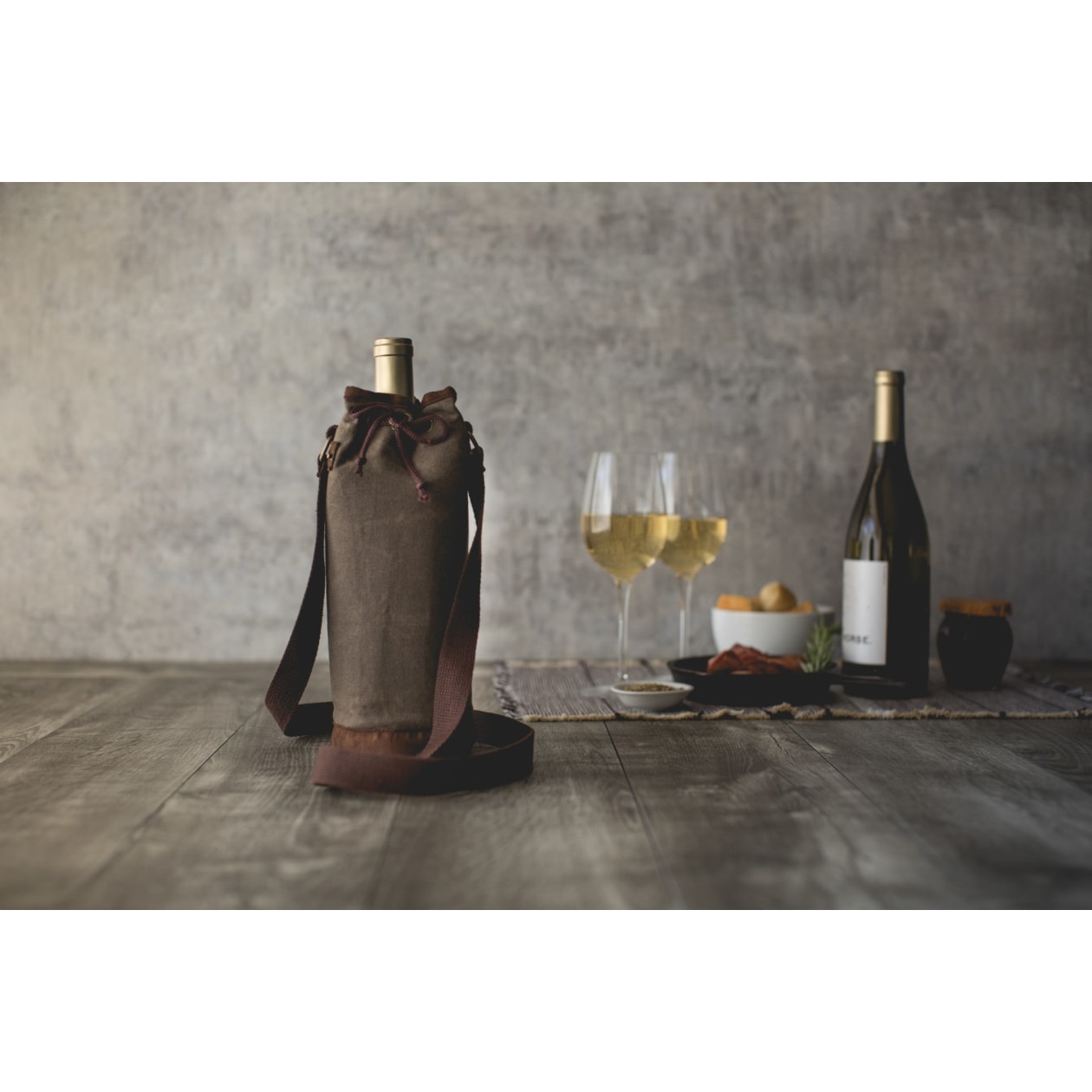 Waxed Canvas Wine Tote