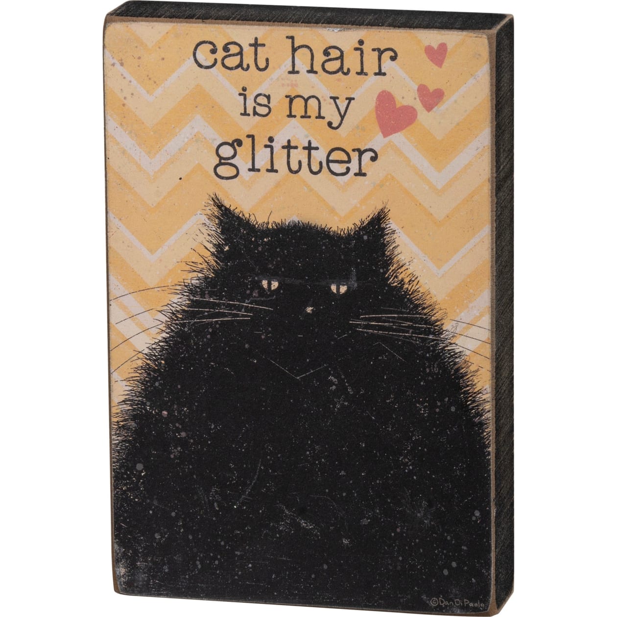 Cat Hair Is My Glitter Block Sign | Freestanding or Hangable | Wood Wall or Table Decor