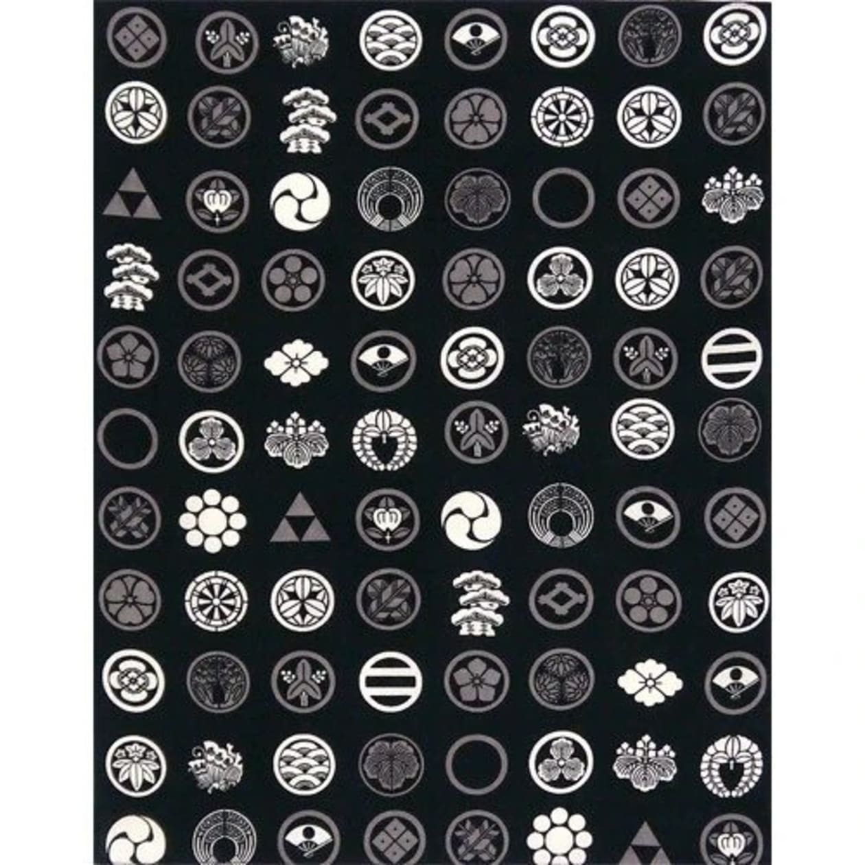 Japanese Images Black Tenugui Hankie Handkerchief | Japanese Hand Cloth