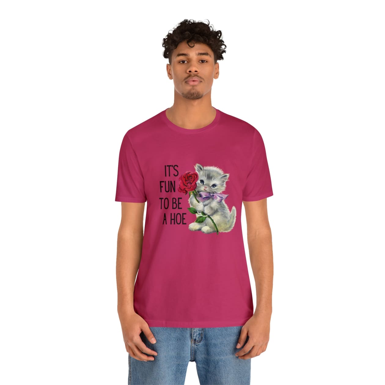 It's Fun to be a Hoe Jersey Short Sleeve Tee [Multiple Color Options] with Kitten Motif