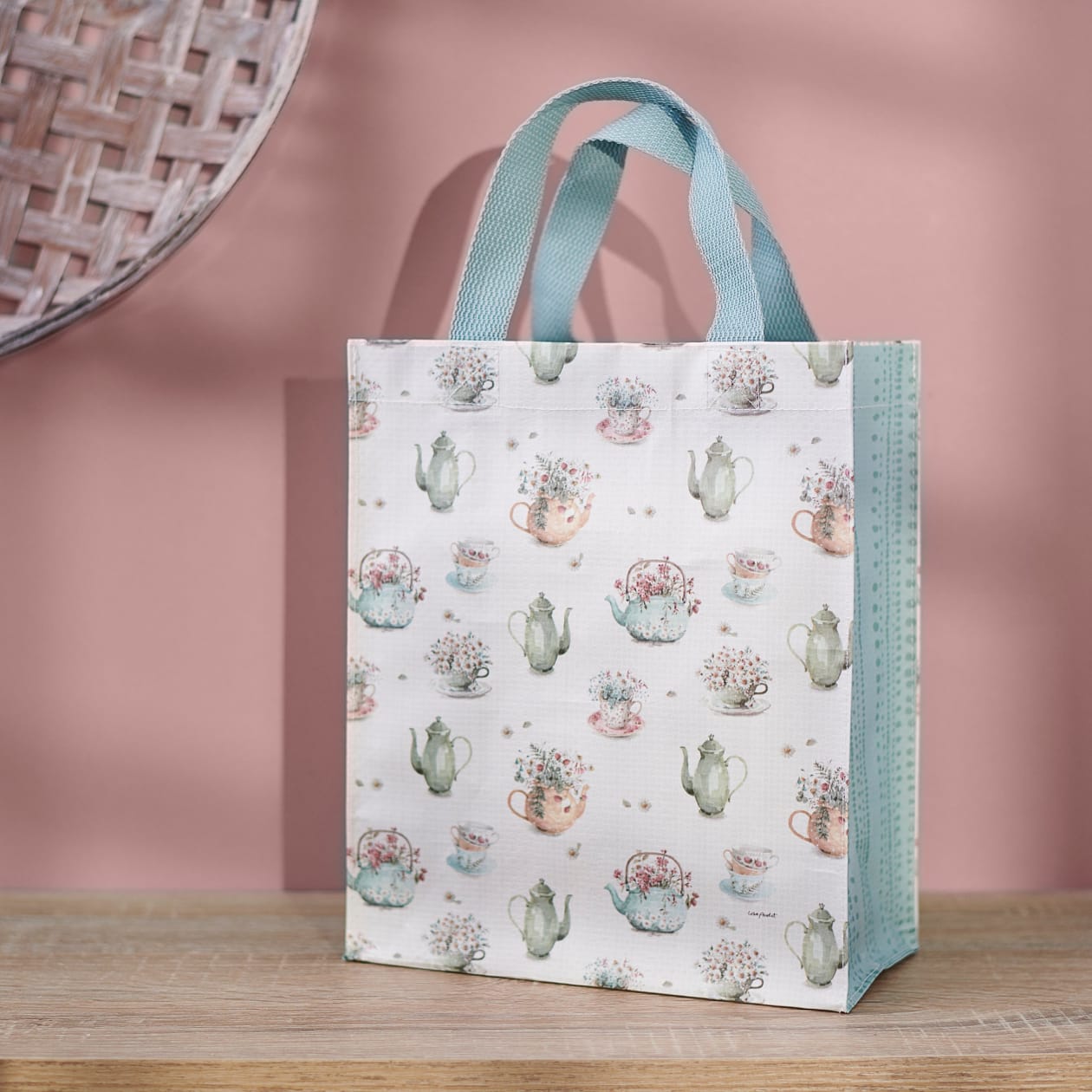 Tea Time Daily Tote Bag | Lunch Storage |  8.75" x 10.25" x 4.75"