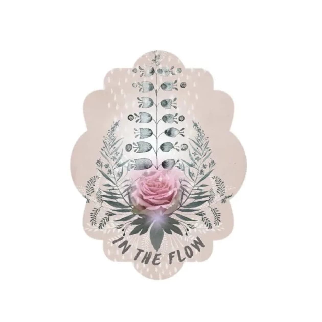 In The Flow Cosmic Pink Rose Vinyl Sticker