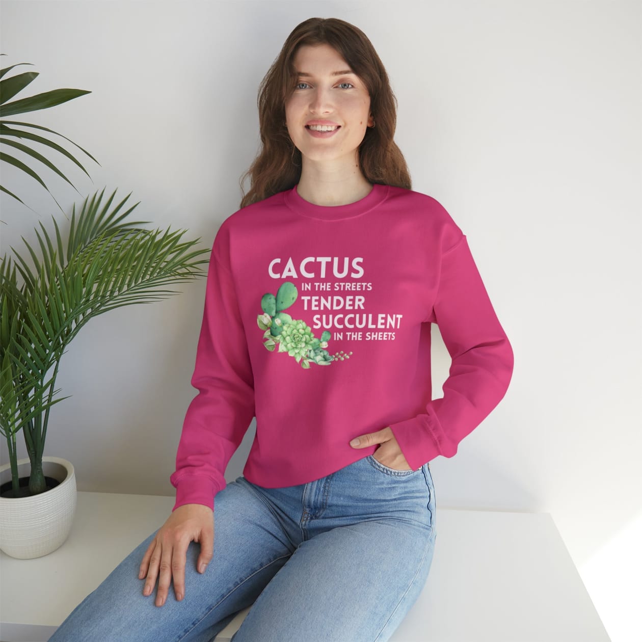 Cactus in the Streets Tender Succulent in the Street Unisex Heavy Blend™ Crewneck Sweatshirt