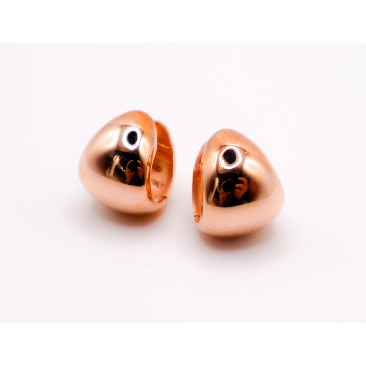 Italian Rose Gold Peanut-Shaped Earrings