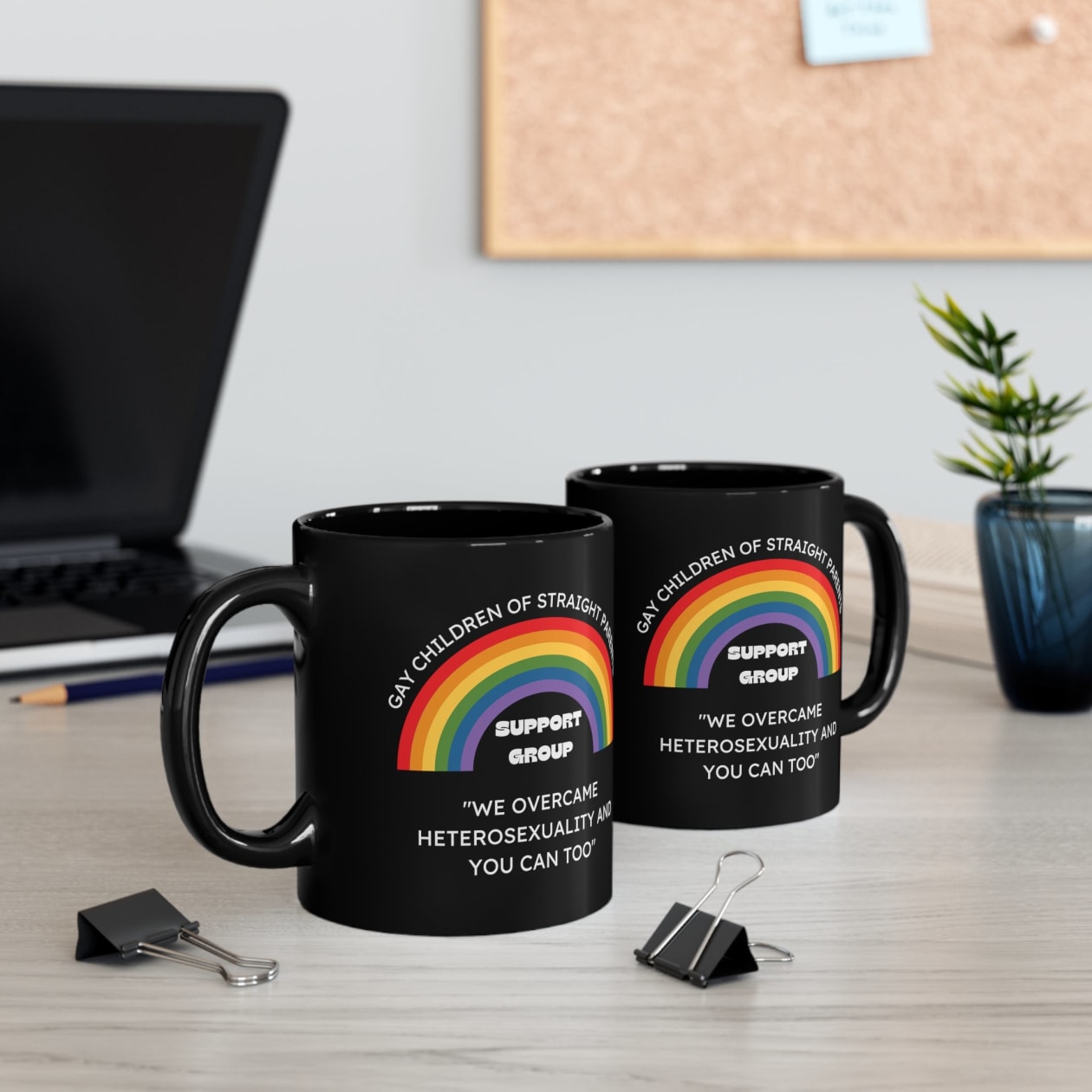 Gay Children of Straight Parents Support Group Mug in Black