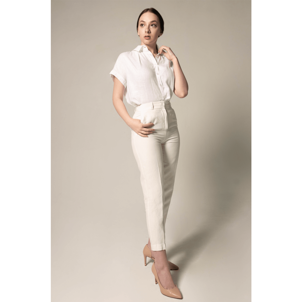 Classic Linen White Blouse