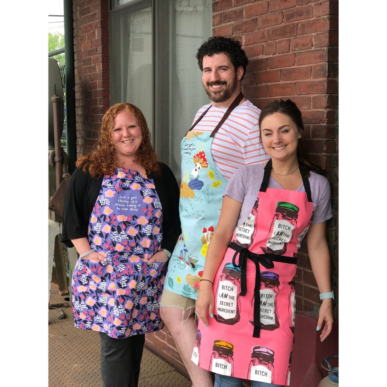 I've Got A Crush On Your Cooking Funny BlueQ Cooking and BBQ Apron Cute Mushroom and Toadstool Motif Unisex 2 Pockets Adjustable Strap 100% Cotton