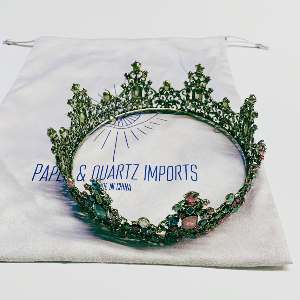 Princess of Pastels Luxe Tiara Crown | Royalty Crown Party or Bridal Hair Accessory