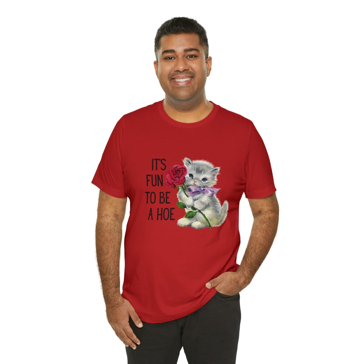 It's Fun to be a Hoe Jersey Short Sleeve Tee [Multiple Color Options] with Kitten Motif