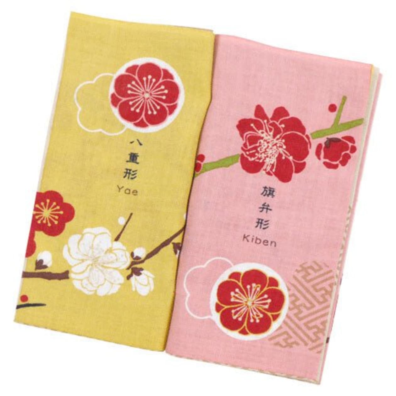 Ume Flower Tenugui | Traditional Japanese Hand Towel Book | 13.4" x 35.4" Long Thin Stencil-Dyed Art Towel