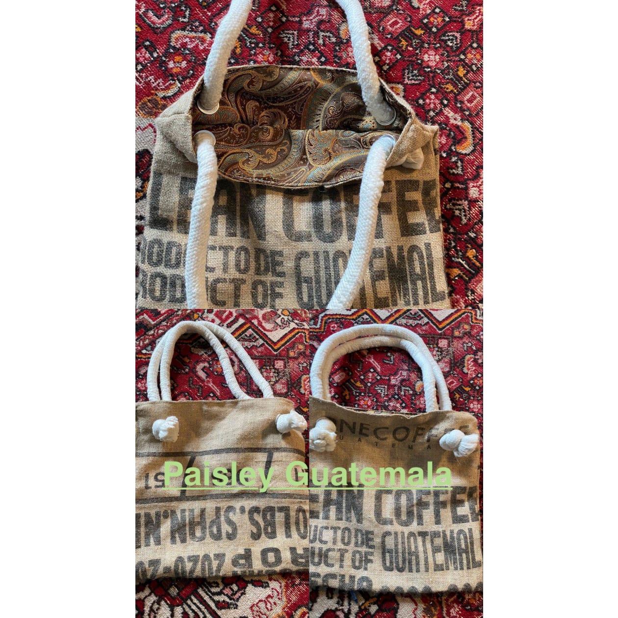 Handmade Burlap Tote Bag