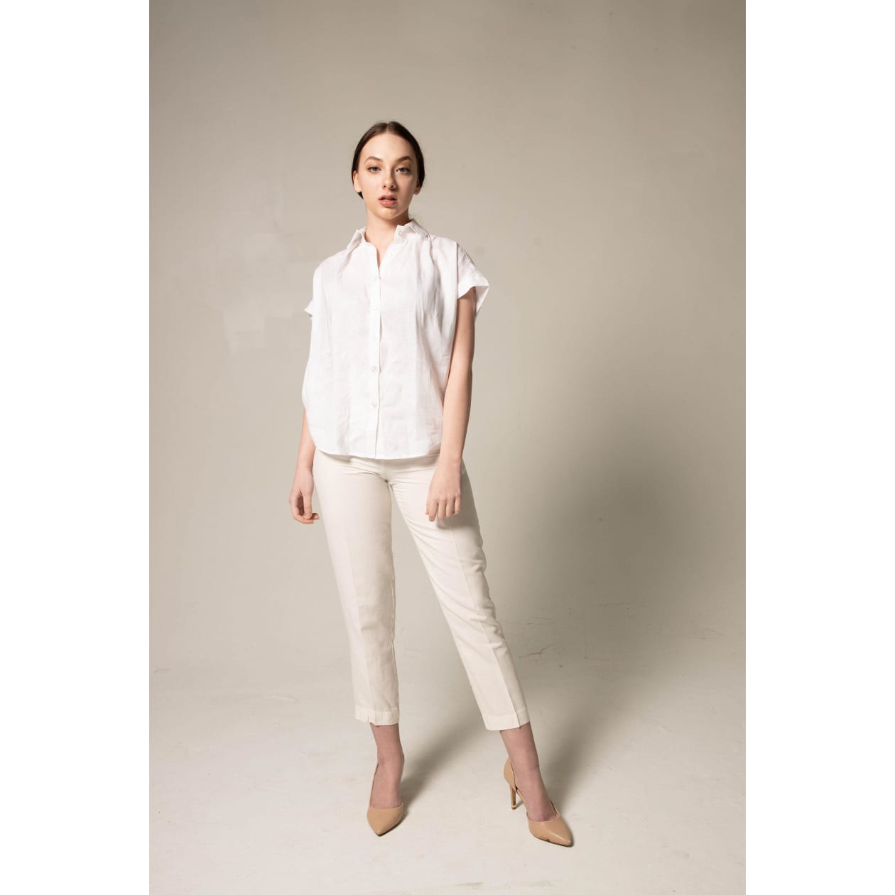 Classic Linen White Blouse