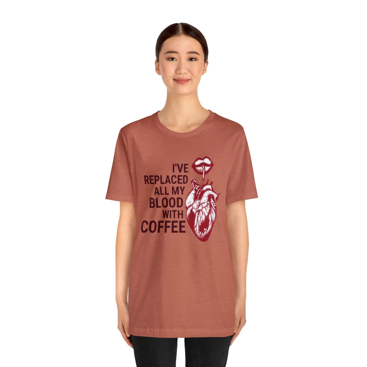 I've Replaced All My Blood With Coffee Jersey Short Sleeve Tee [Multiple Colors and Sizes]