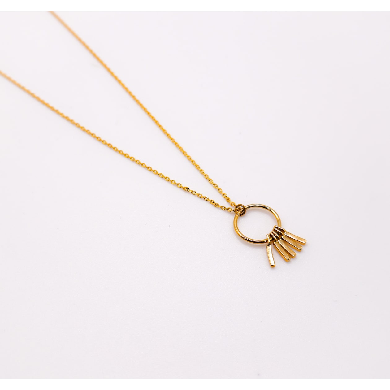 Golden Wind Chimes Pendant Necklace