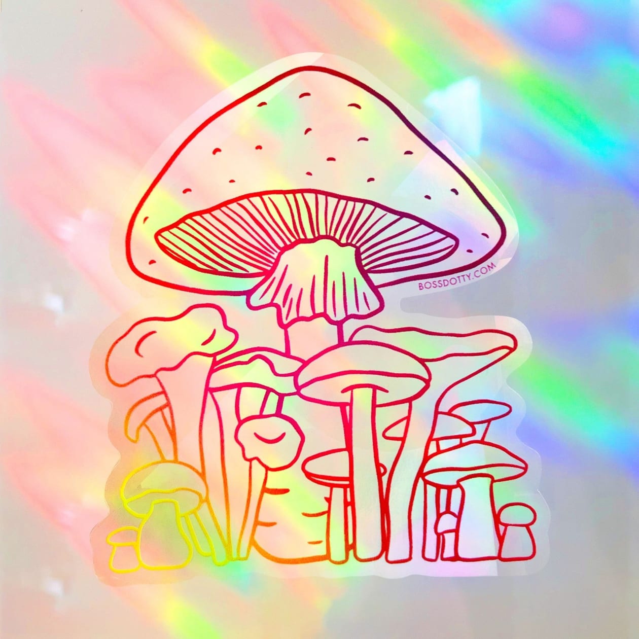 Mushroom Rainbow Sun Catcher | Window Decal Transforms Light Into a Rainbow