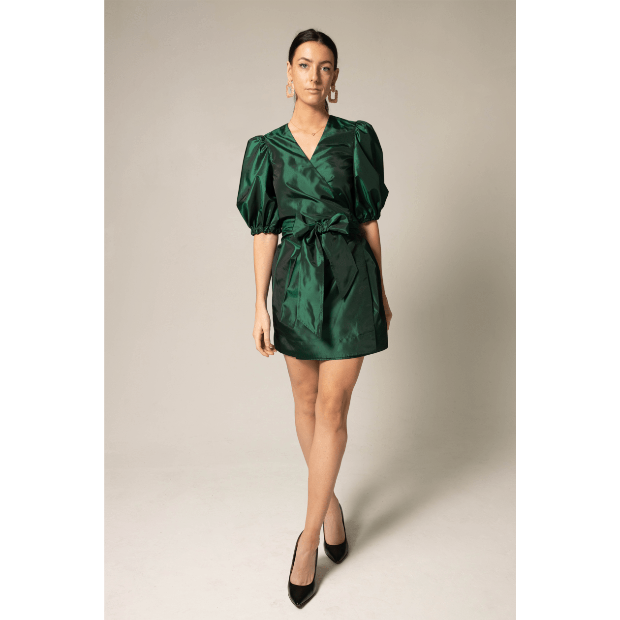 Glimmer Green Wrap Dress