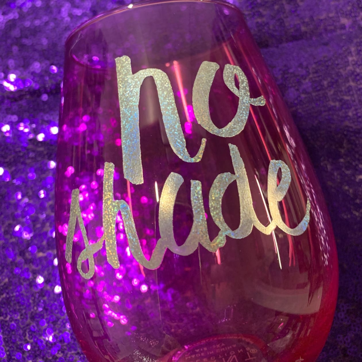 No Shade Jumbo Stemless Wine Glass in Tinted Bright Pink | 30oz Holds a Full Bottle of Wine