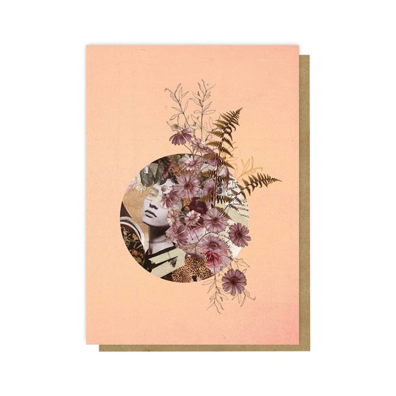 Fern Design Classic Greeting Card | Screen Printed with Gold Foil Details