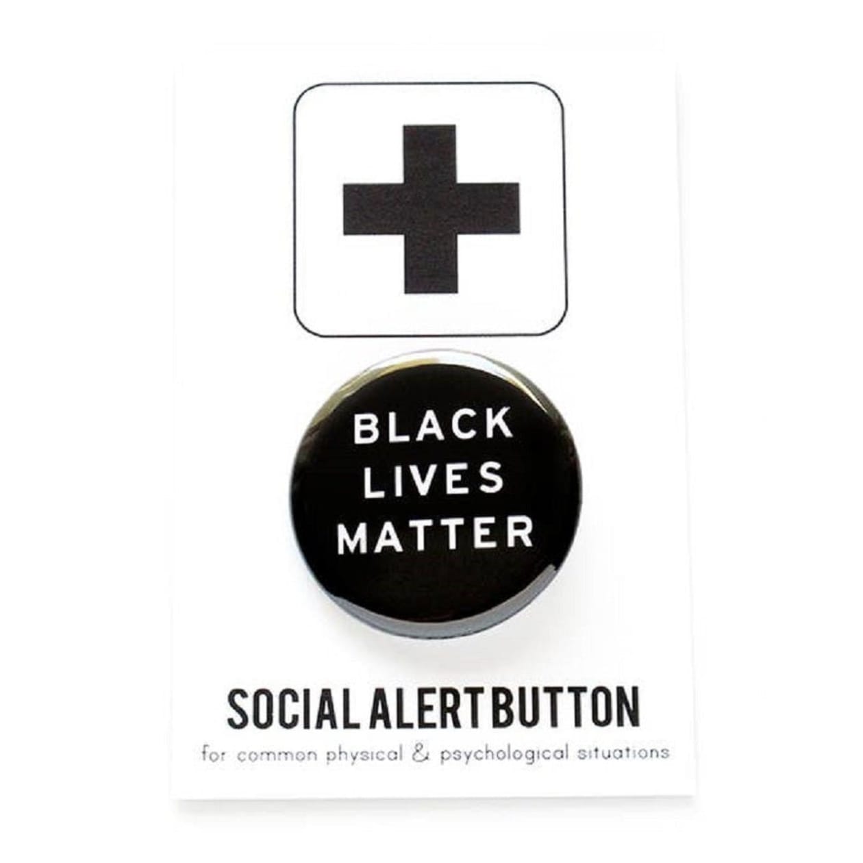 Black Lives Matter Button in Black and White