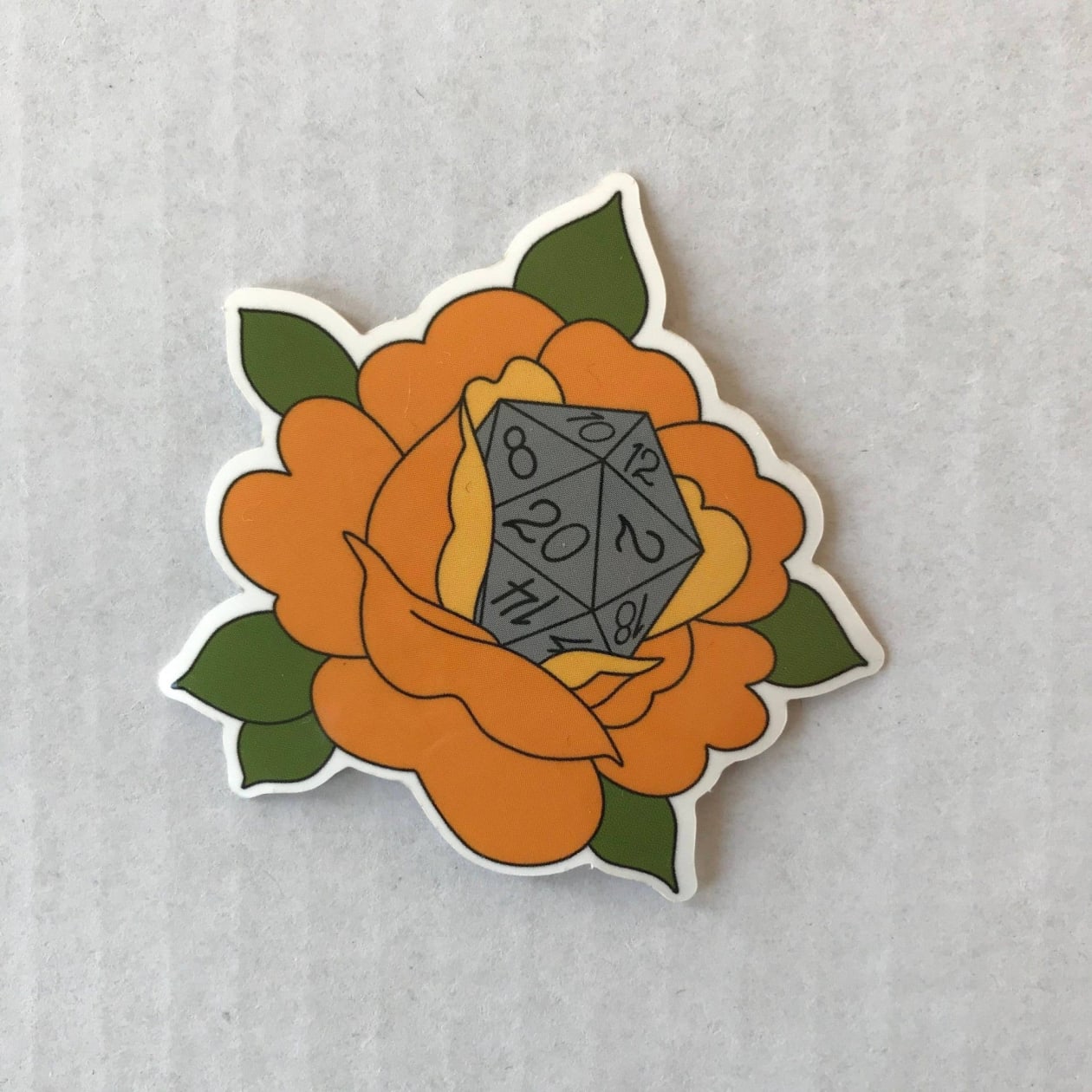 D20 Rose Vinyl Sticker