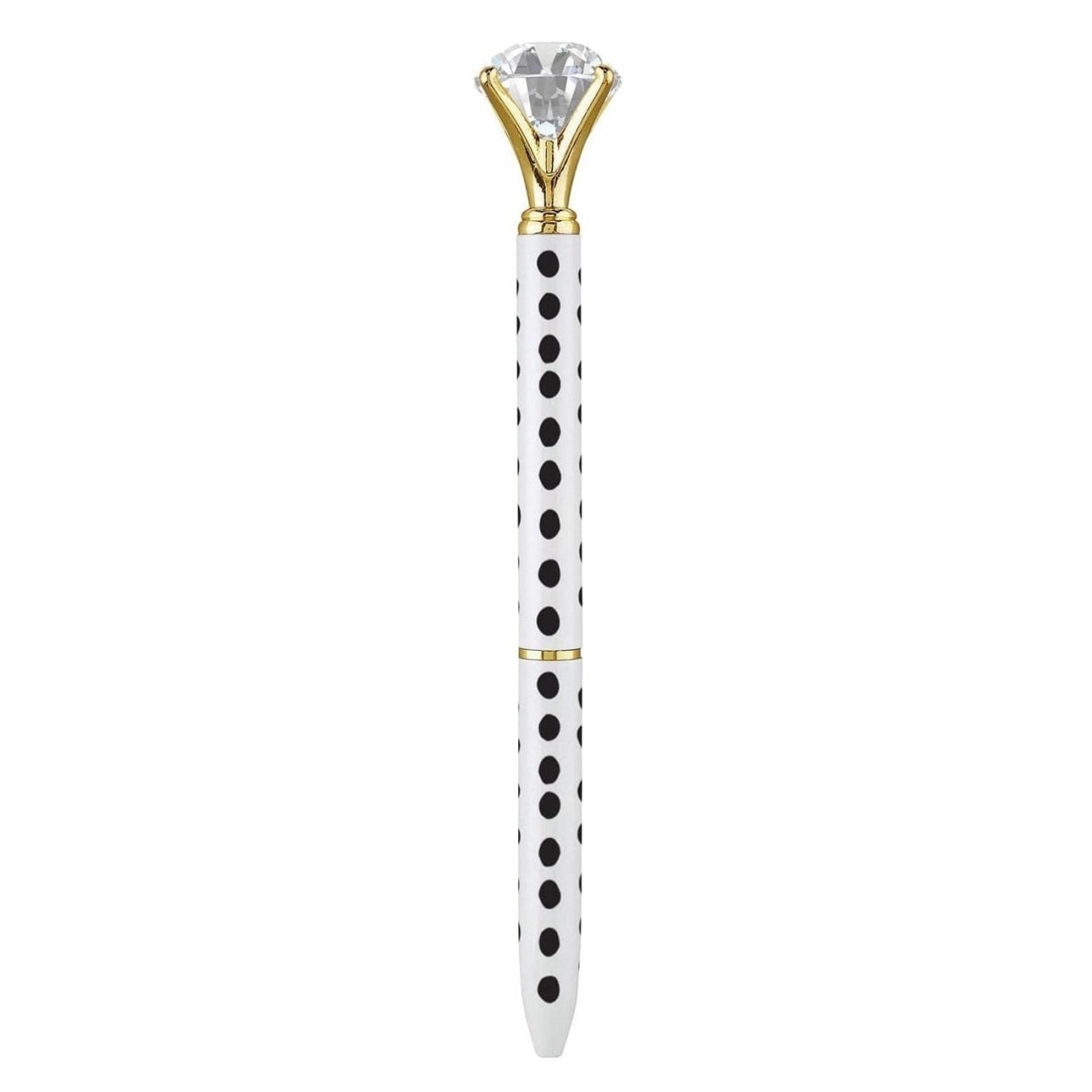 Black and White Polka Dots Gem Pen | Giftable Pen | Novelty Office Desk Supplies