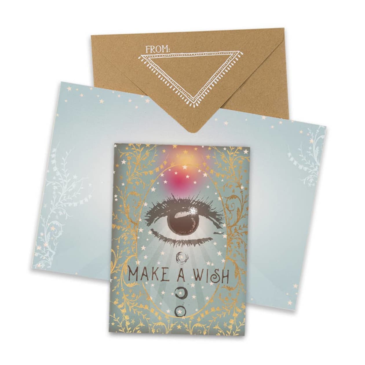 Eye Wish Greeting Card | Screen Printed with Gold Foil Details