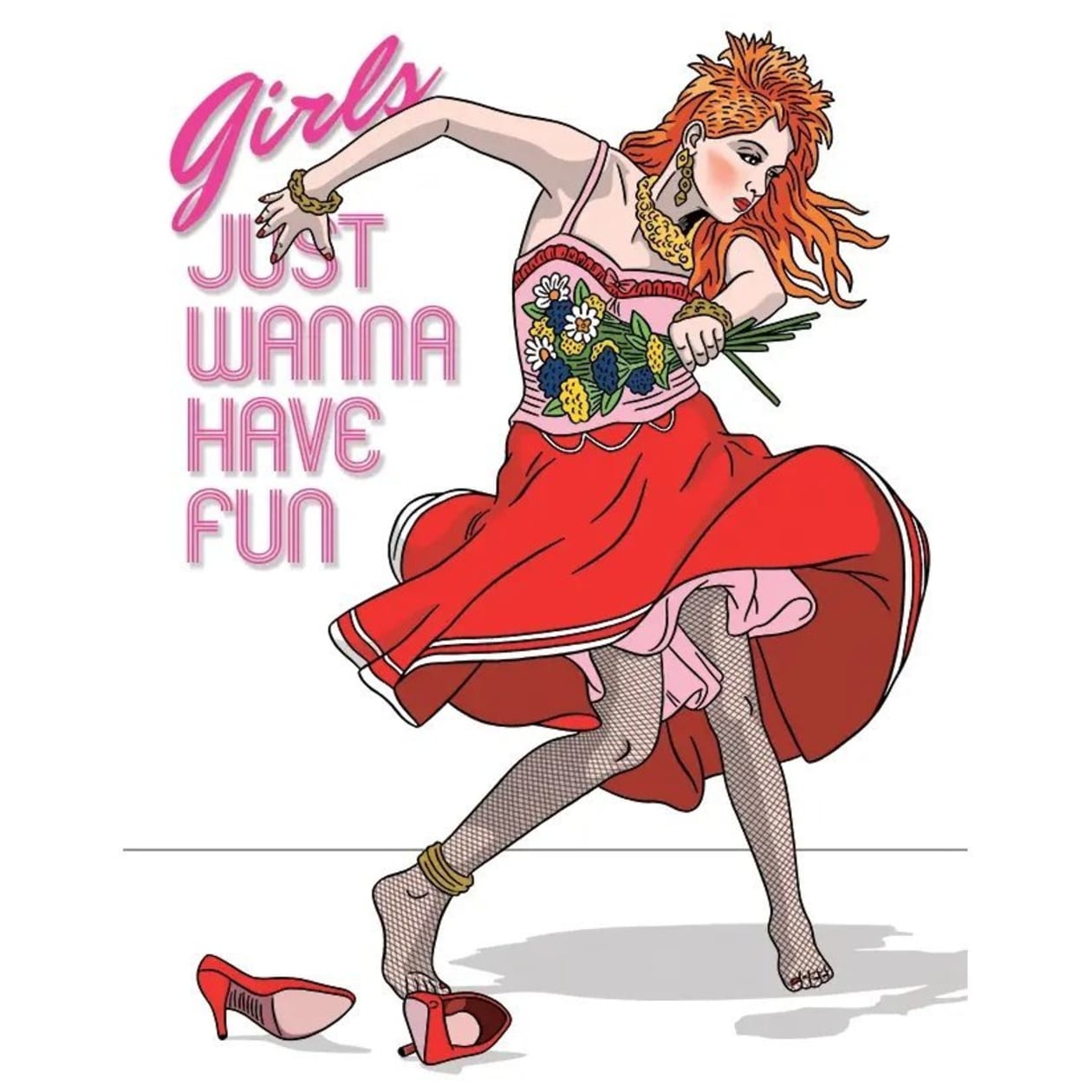 Girls Just Wanna Have Fun Birthday Greeting Card | Cyndi Lauper 80s